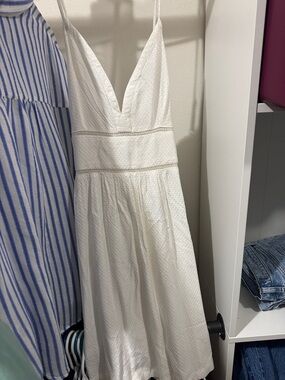 Roxy White Strapless Textured Sundress